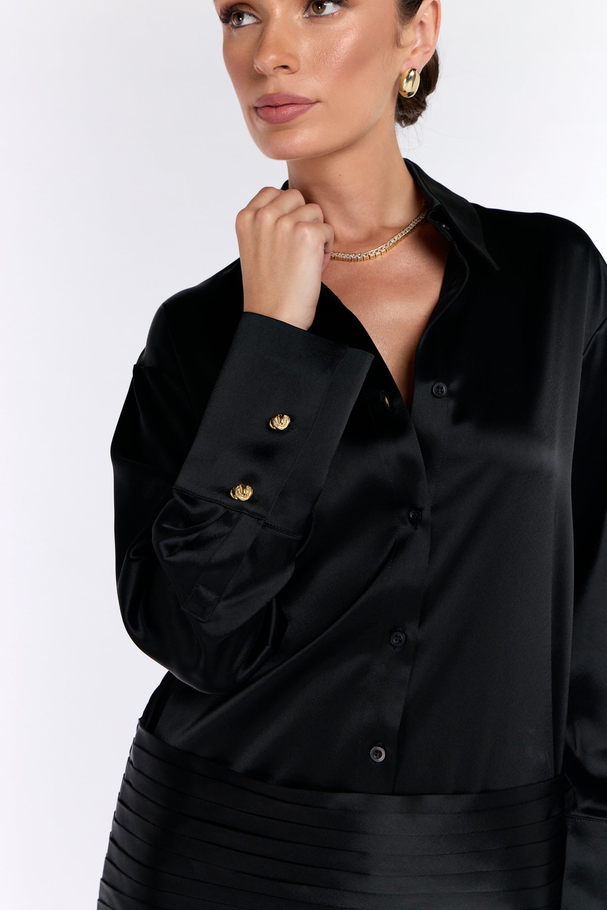 Ruched Shirt Dress