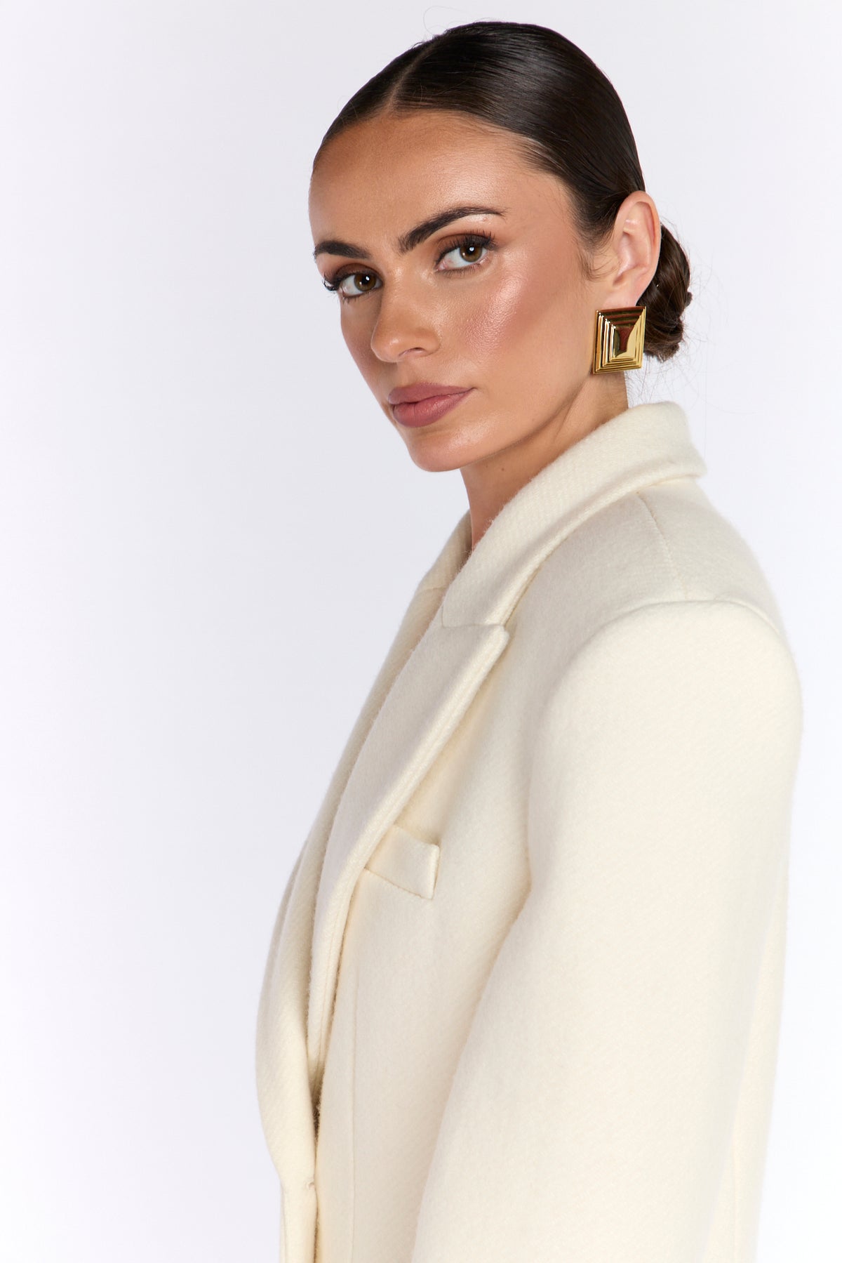 Timeless Heavy Wool Coat  - Cream