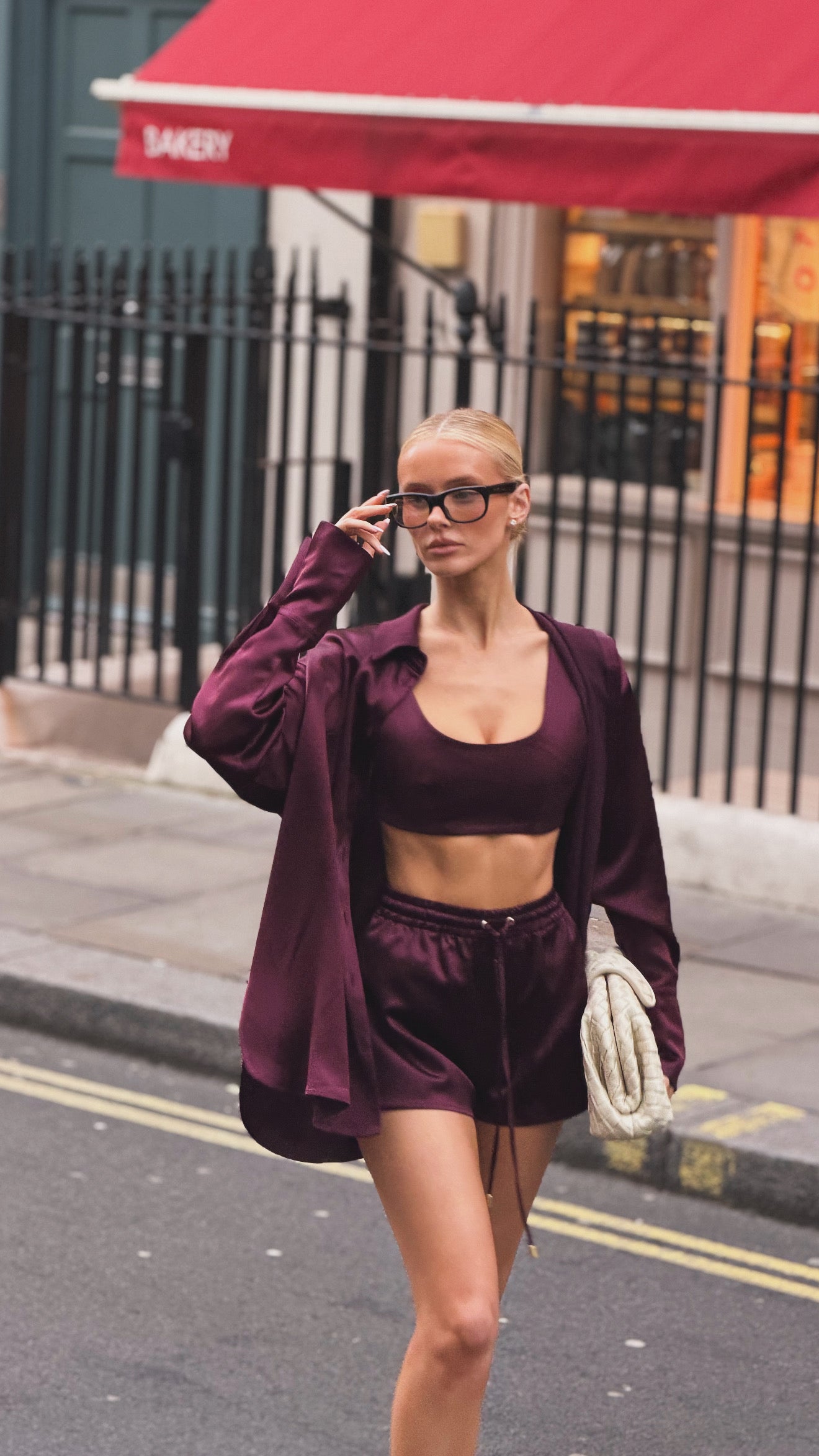 Drawstring Shorts - Cherry
