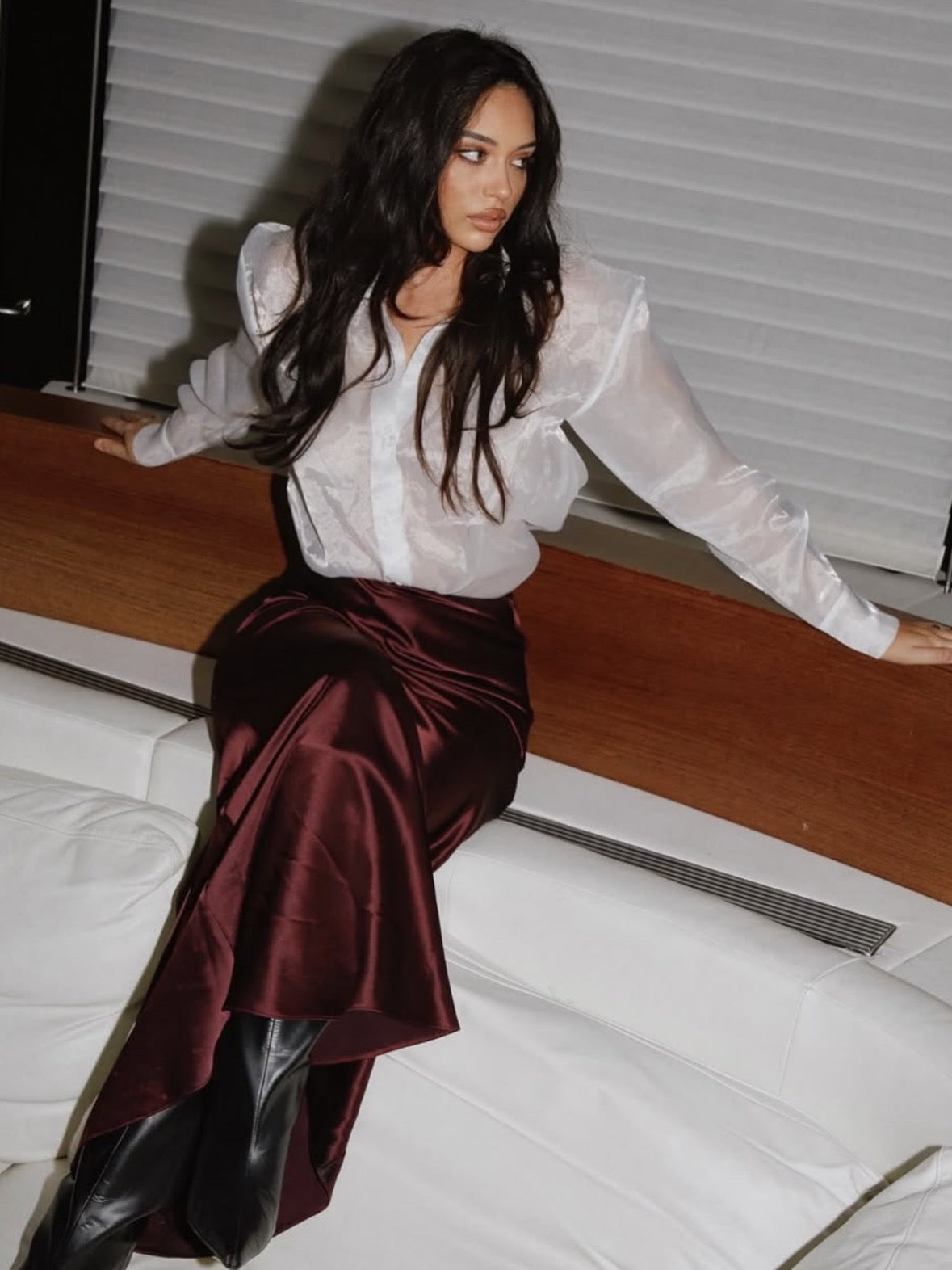 The Maxi Skirt - Cherry
