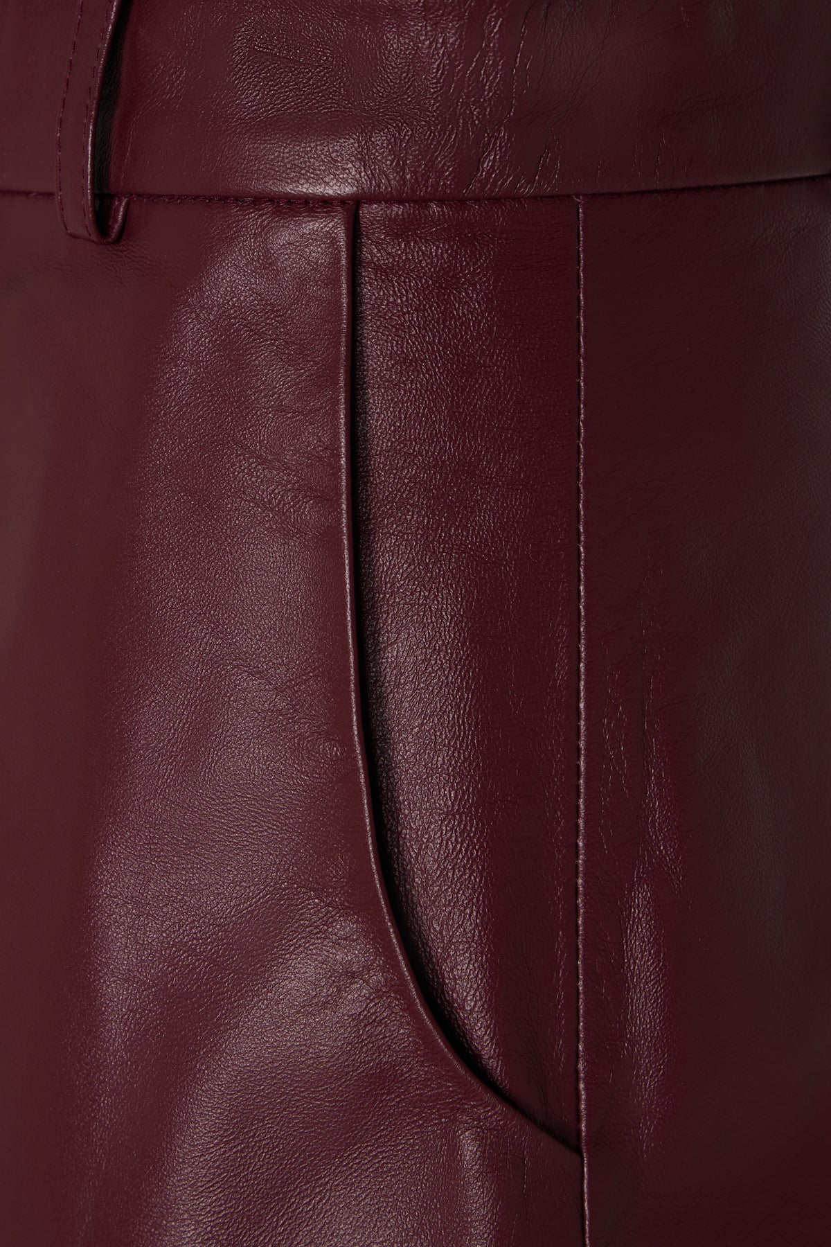 Real Leather Shorts - Cherry