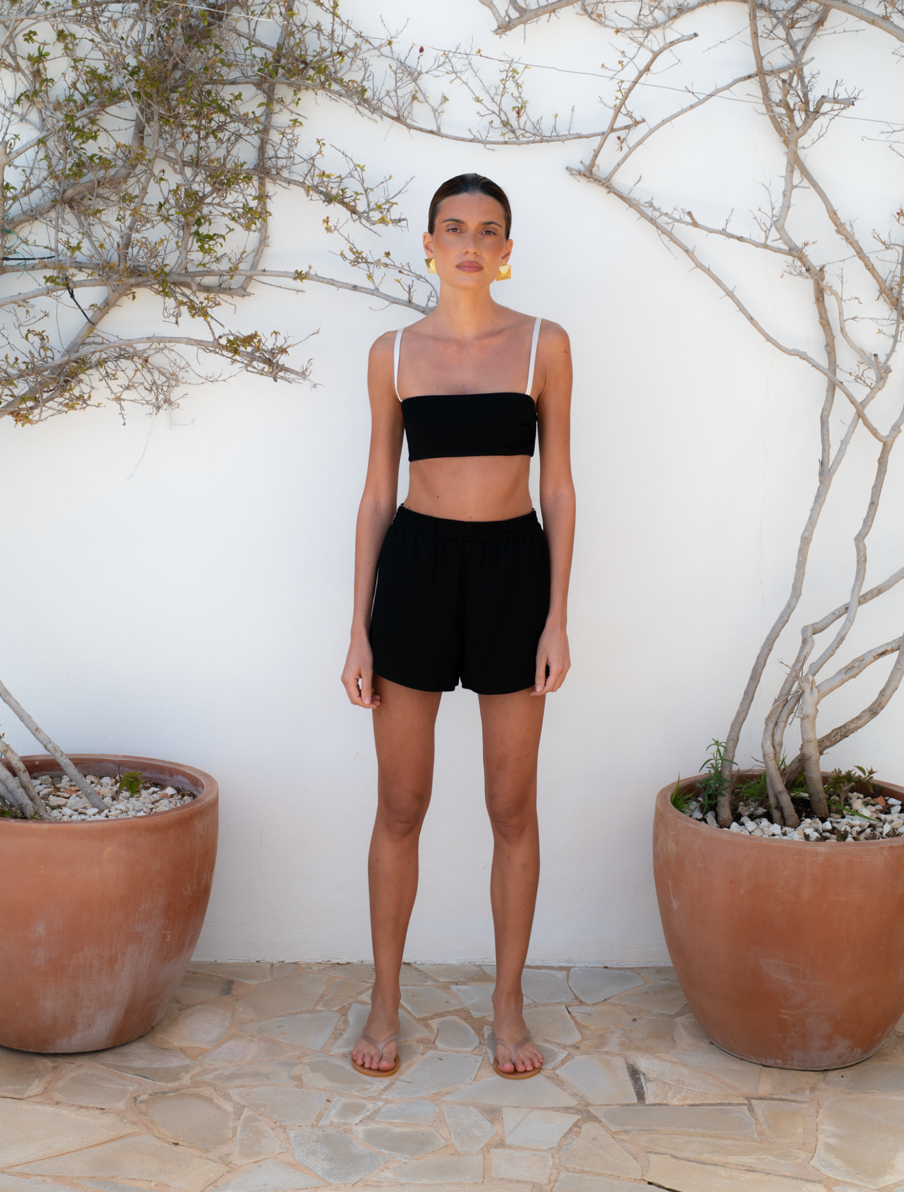 Piped Shorts - Black