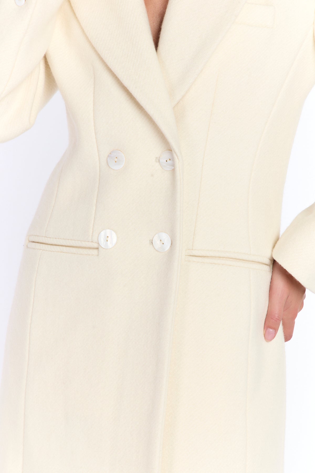 Timeless Heavy Wool Coat  - Cream