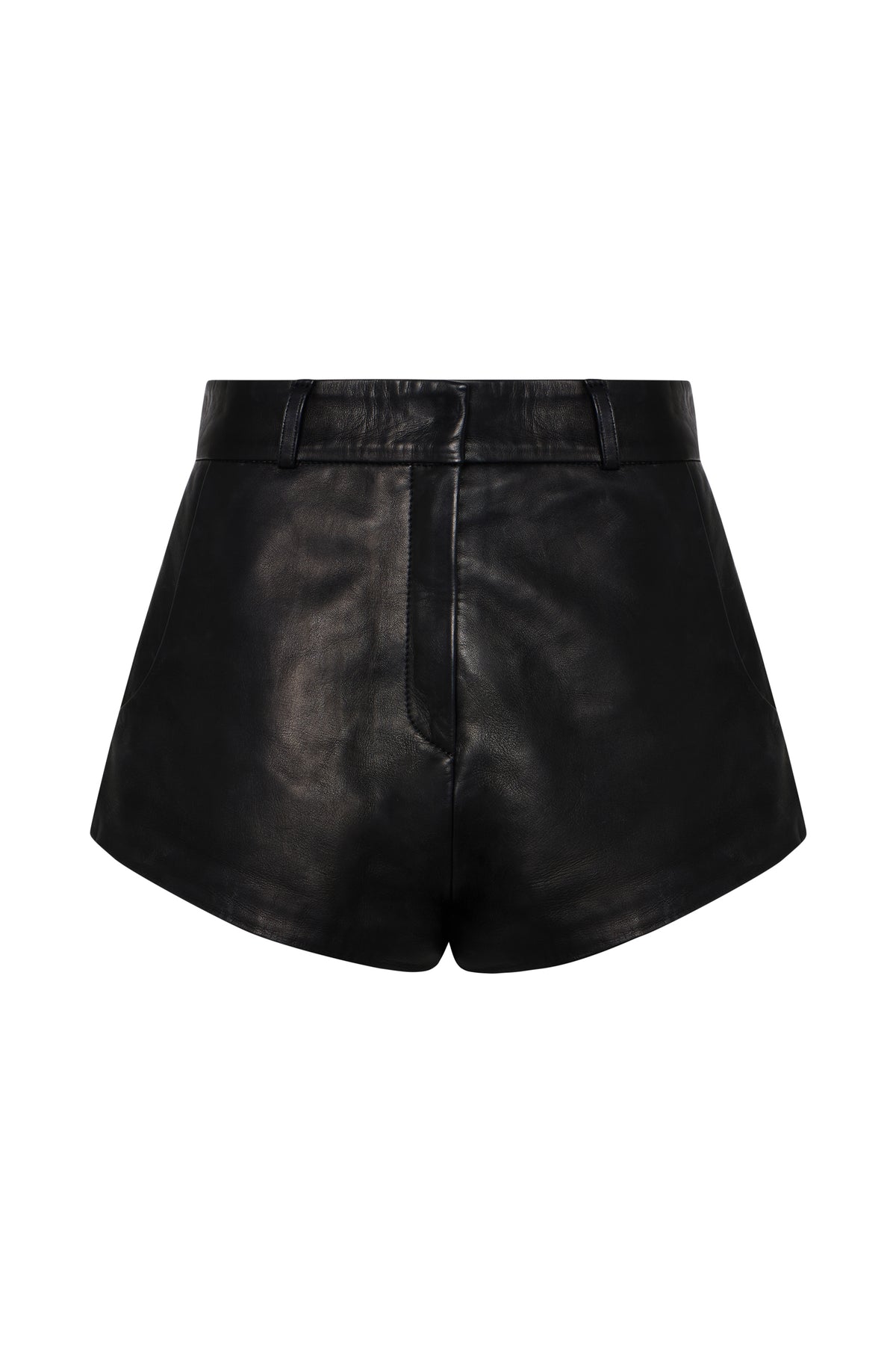 Real Leather Shorts - Black