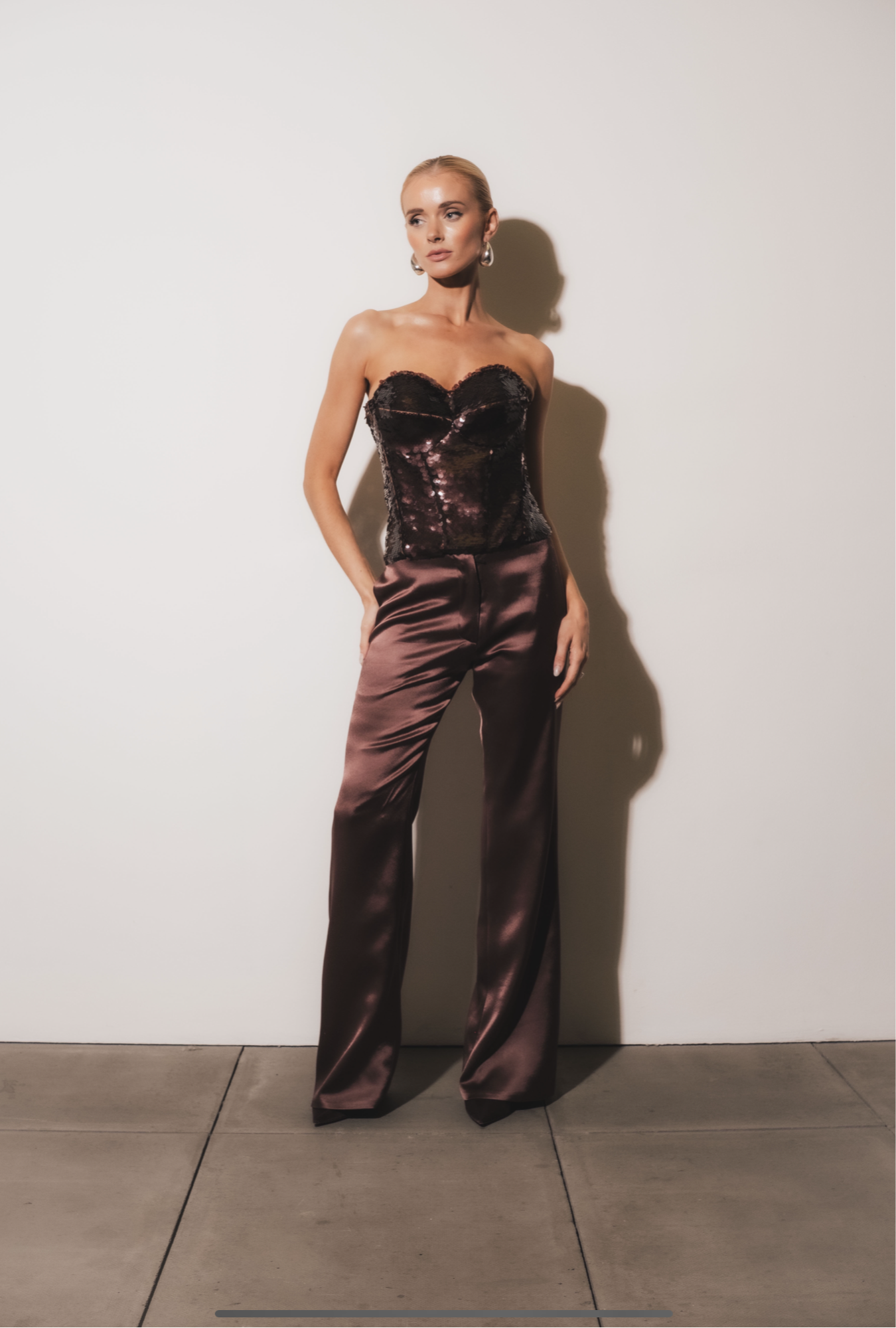 Sequin Corset  - Brown