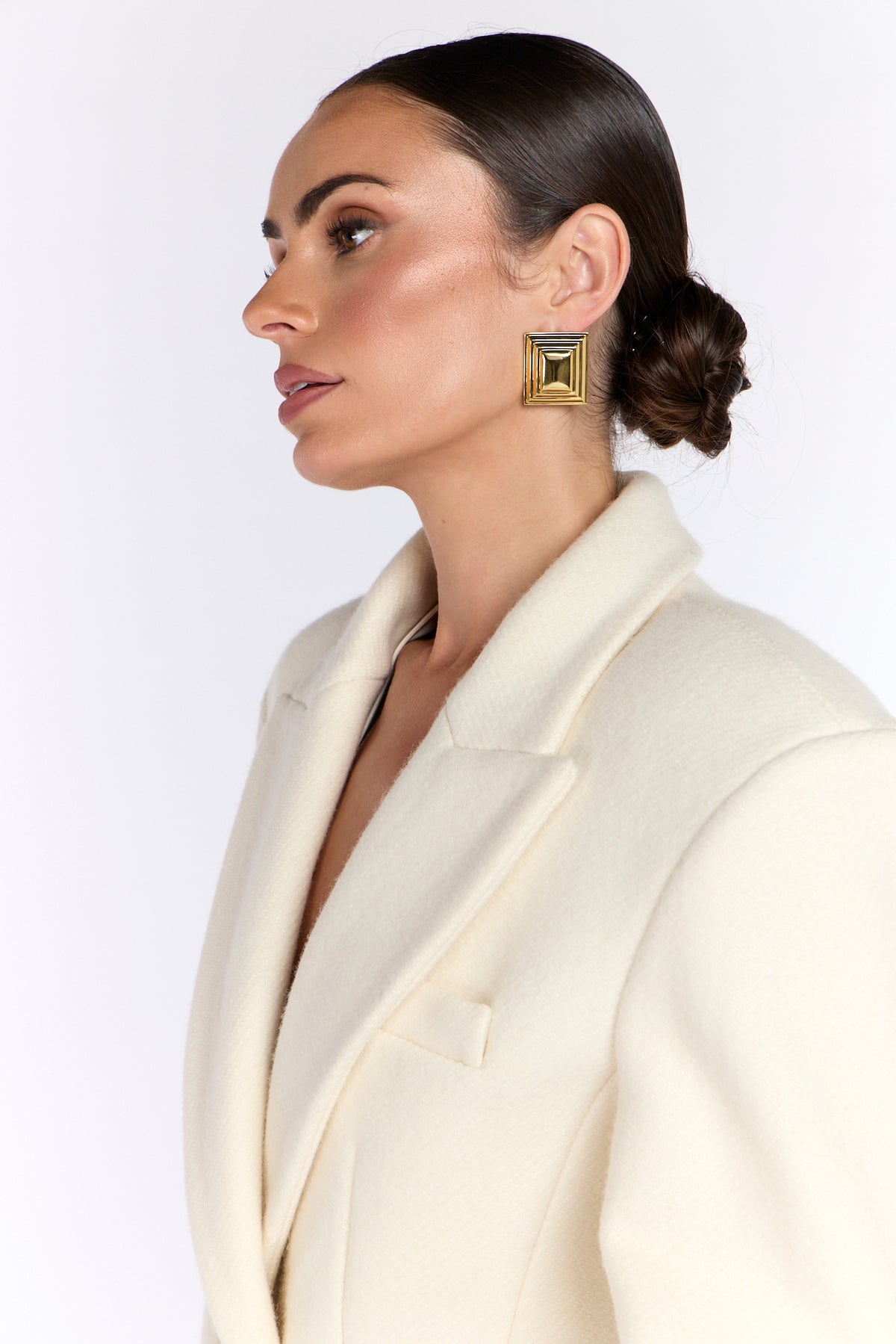 Timeless Heavy Wool Coat  - Cream