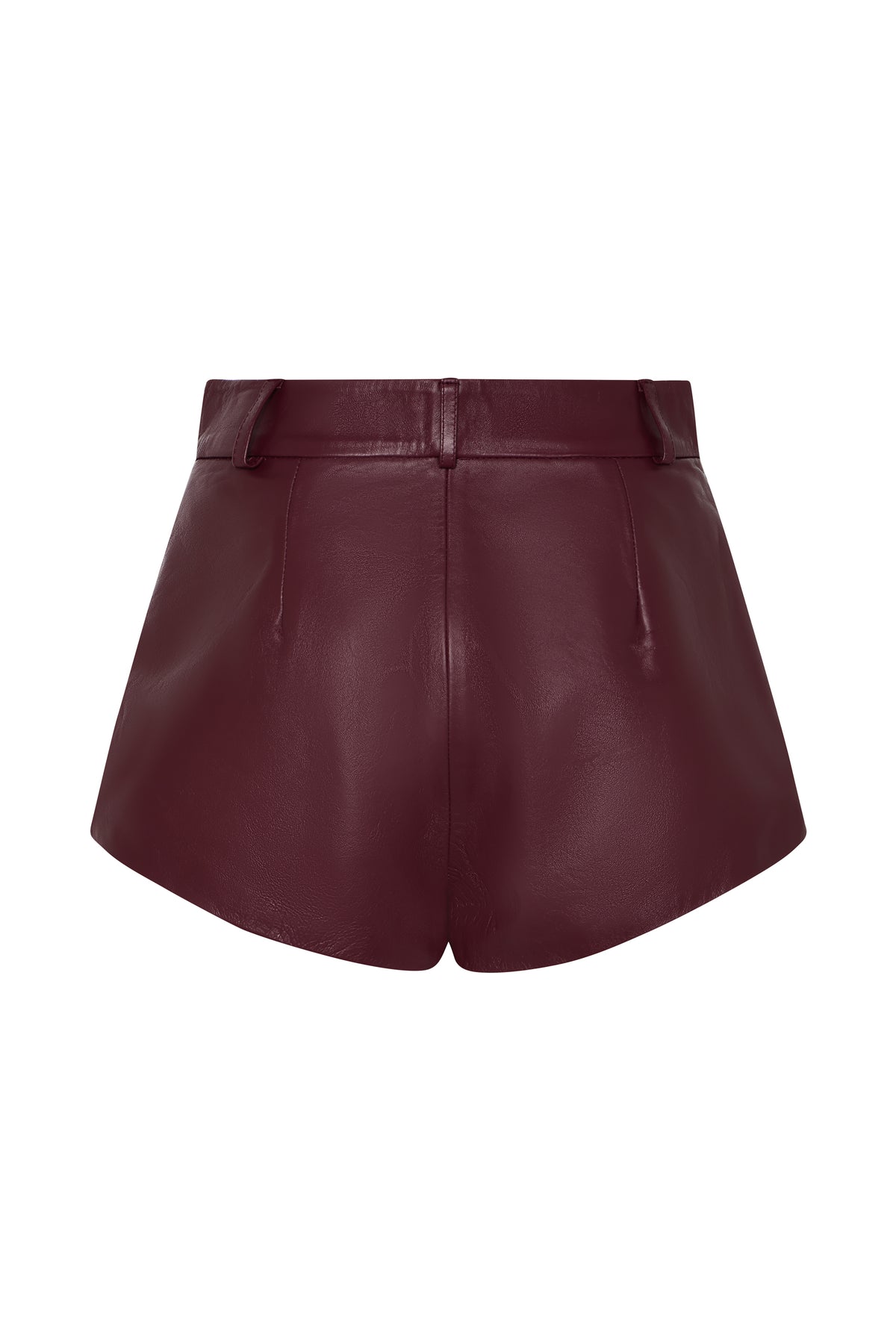 Real Leather Shorts - Cherry