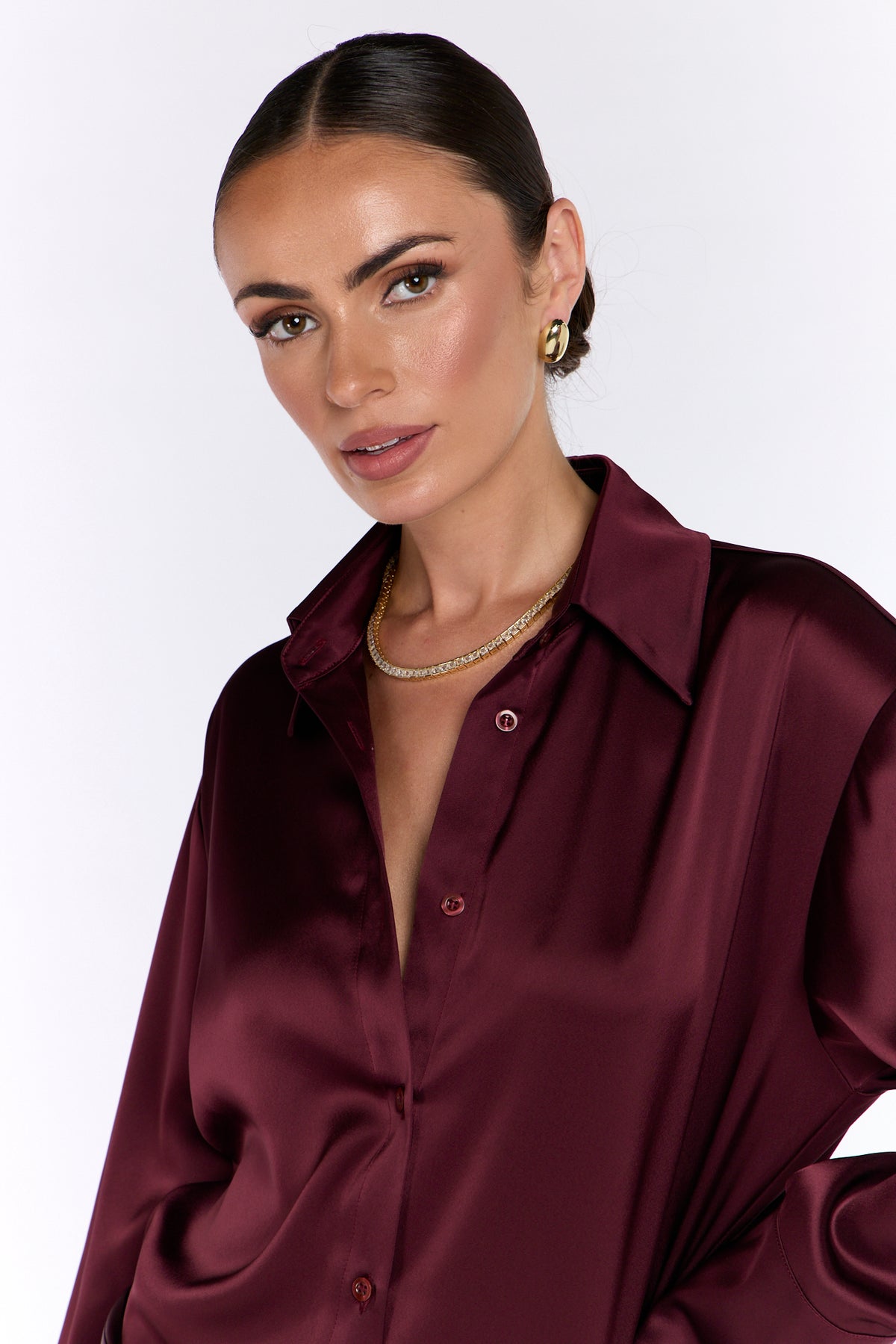 Ruched Shirt Dress