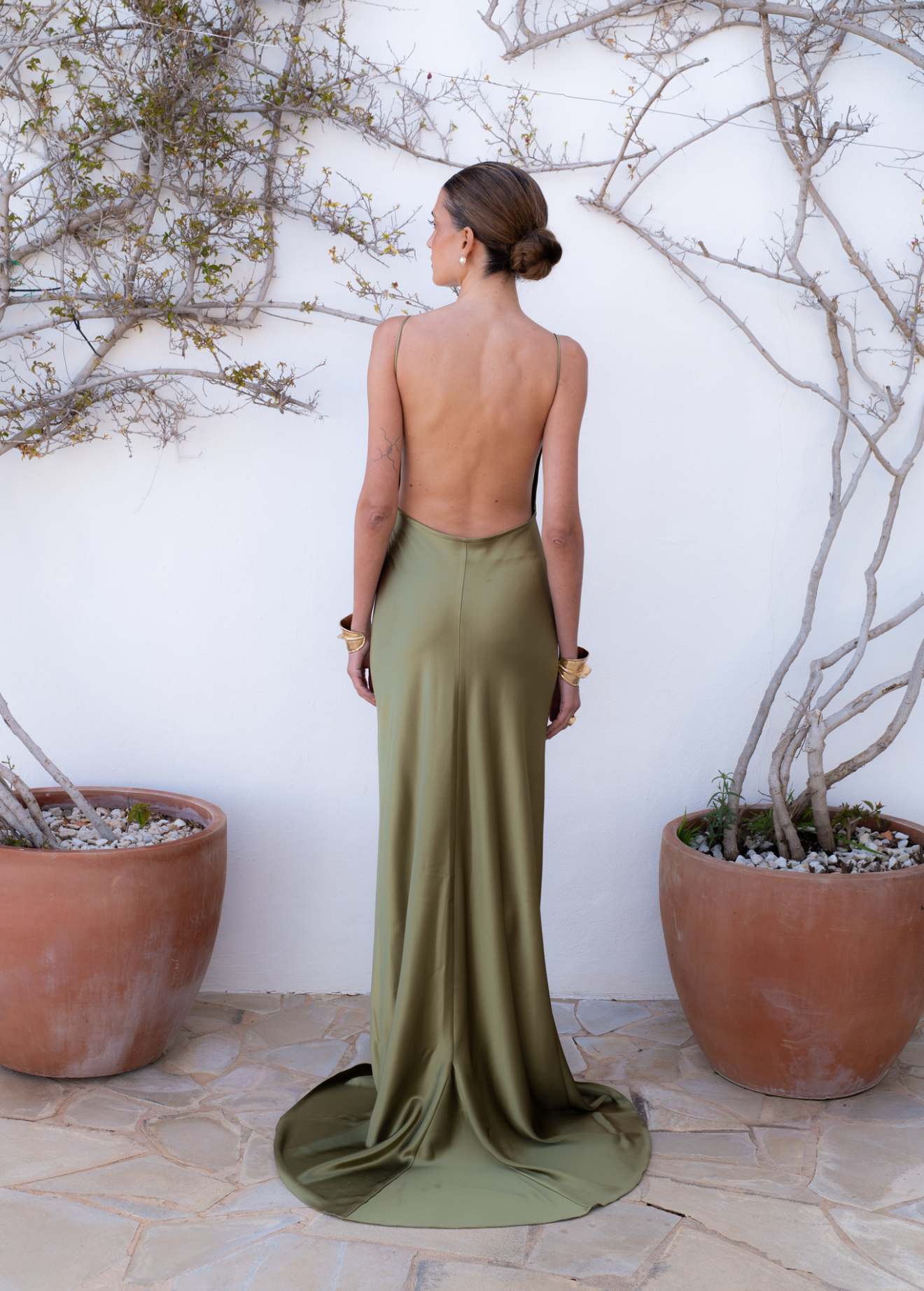 Backless Dress - Olive