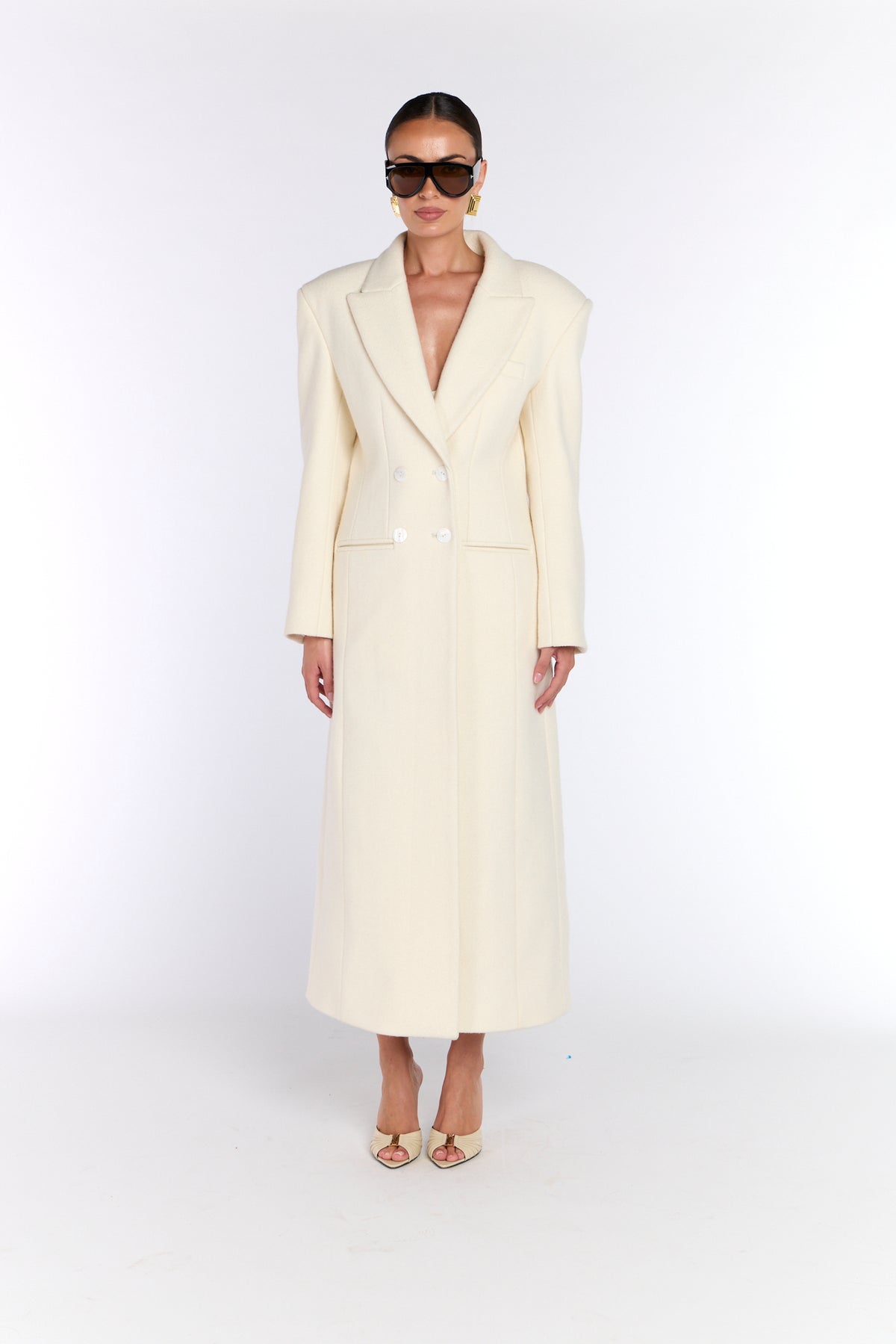 Timeless Heavy Wool Coat  - Cream