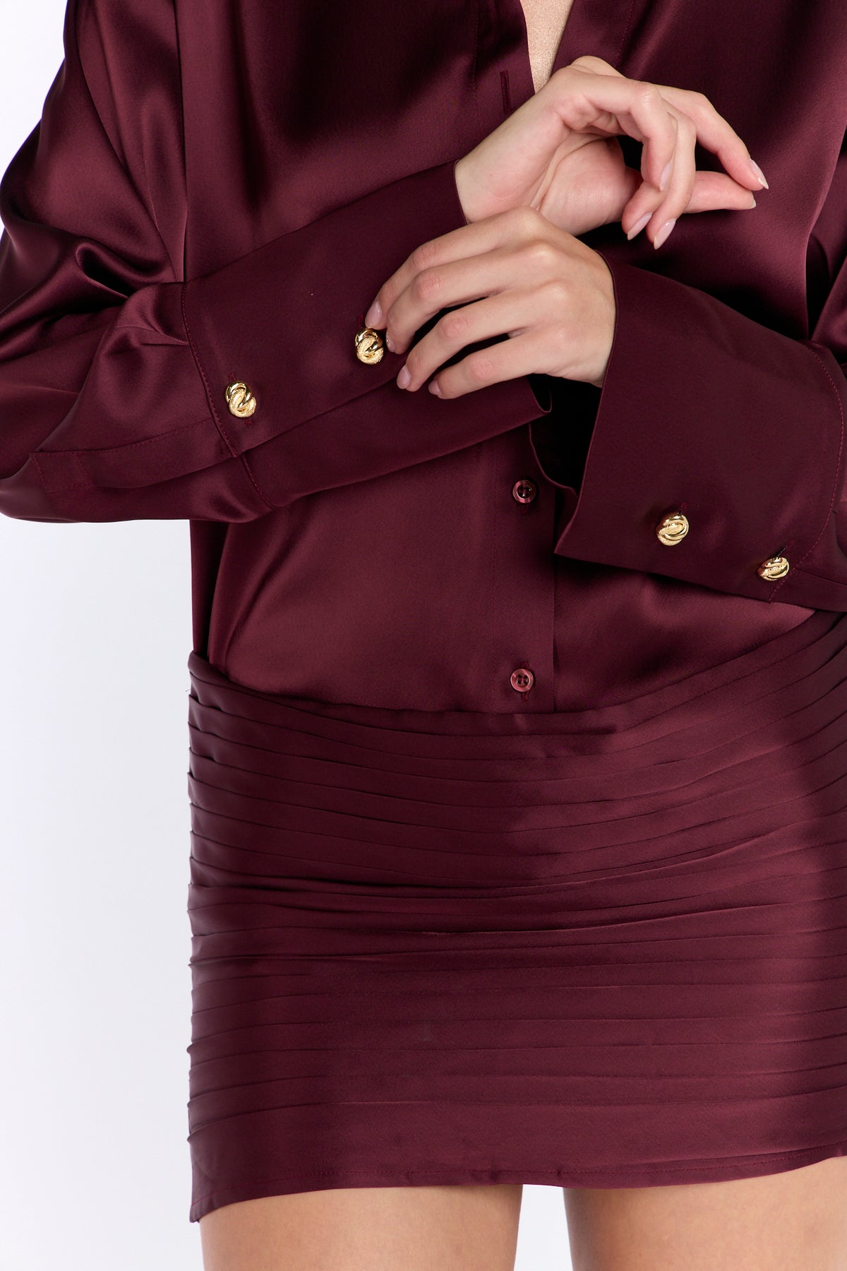Ruched Shirt Dress
