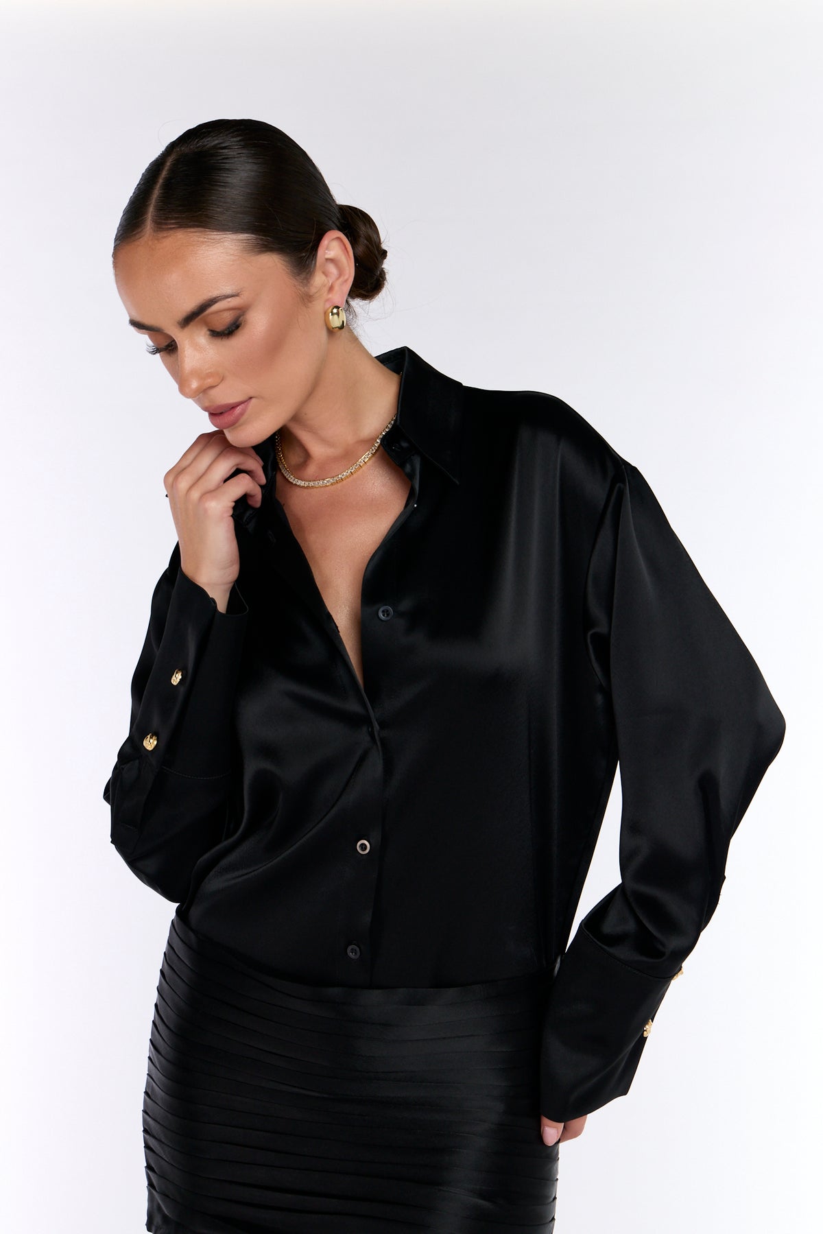 Ruched Shirt Dress