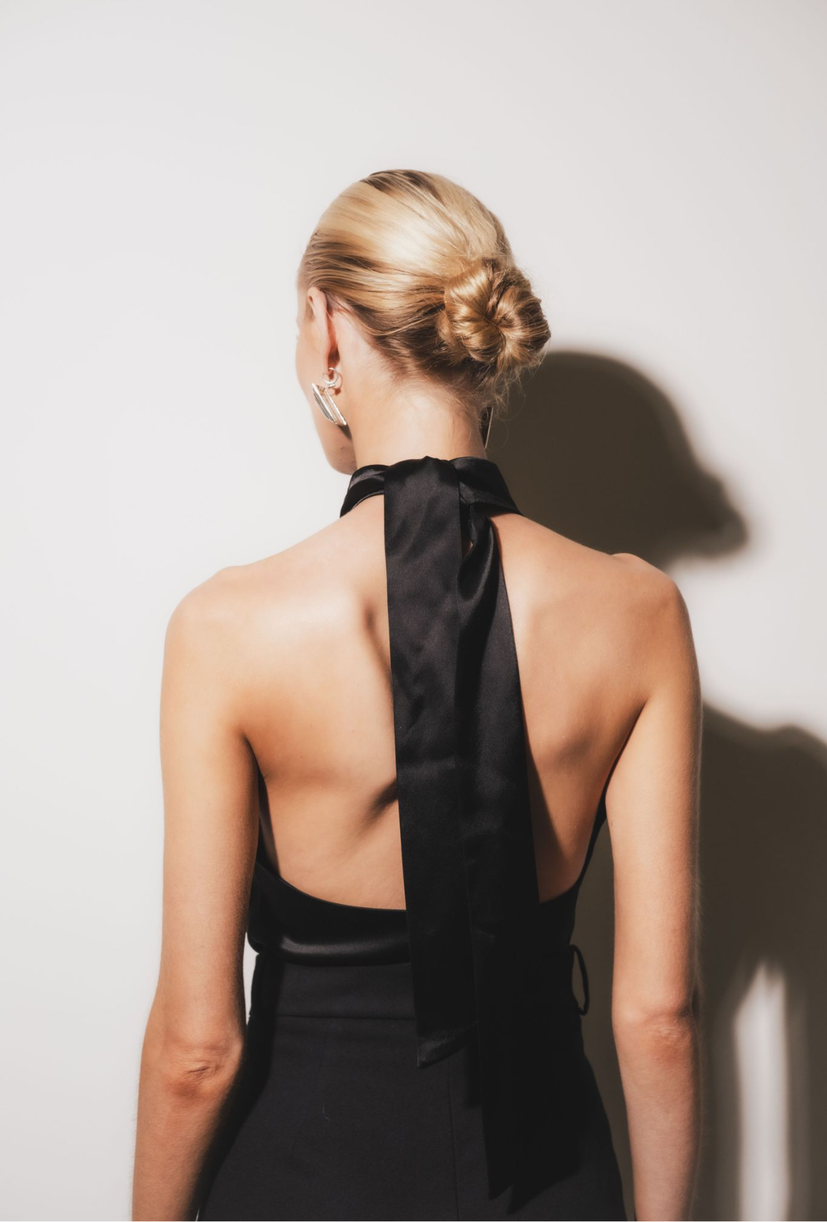 Tie Up Halter Top - Black