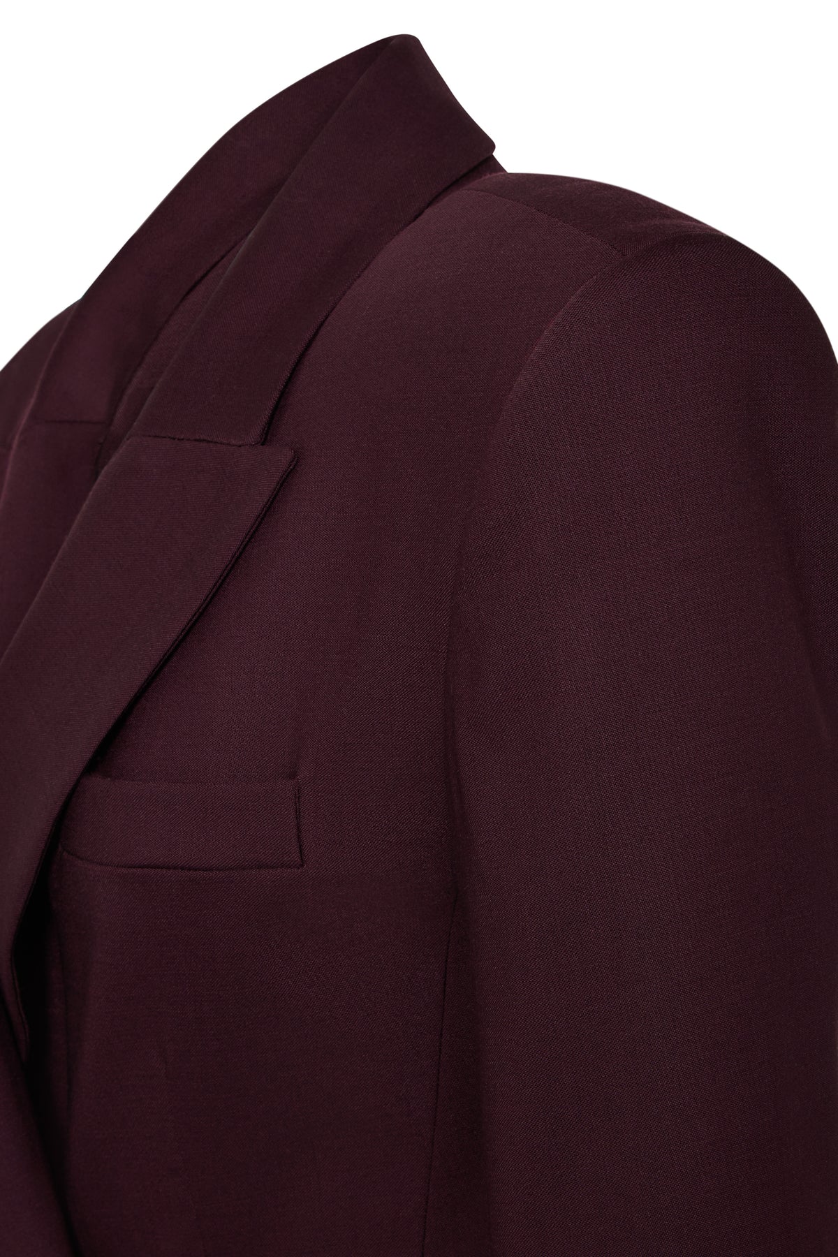 Cropped Wool Blazer - Cherry