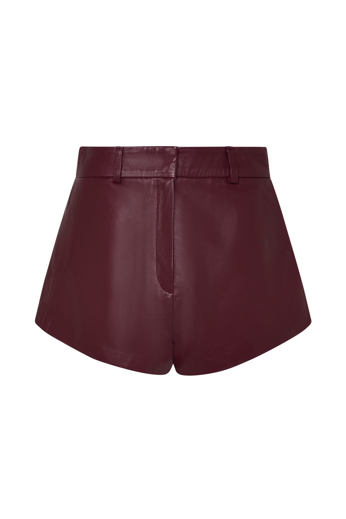 Real Leather Shorts - Cherry