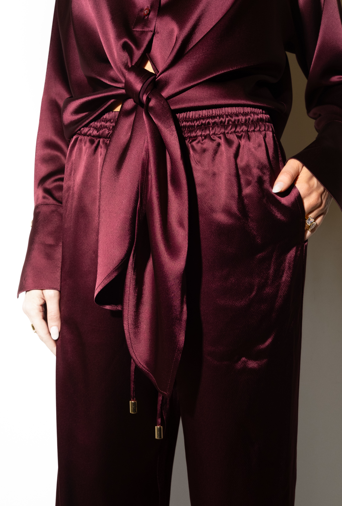 Tie Up Shirt - Cherry