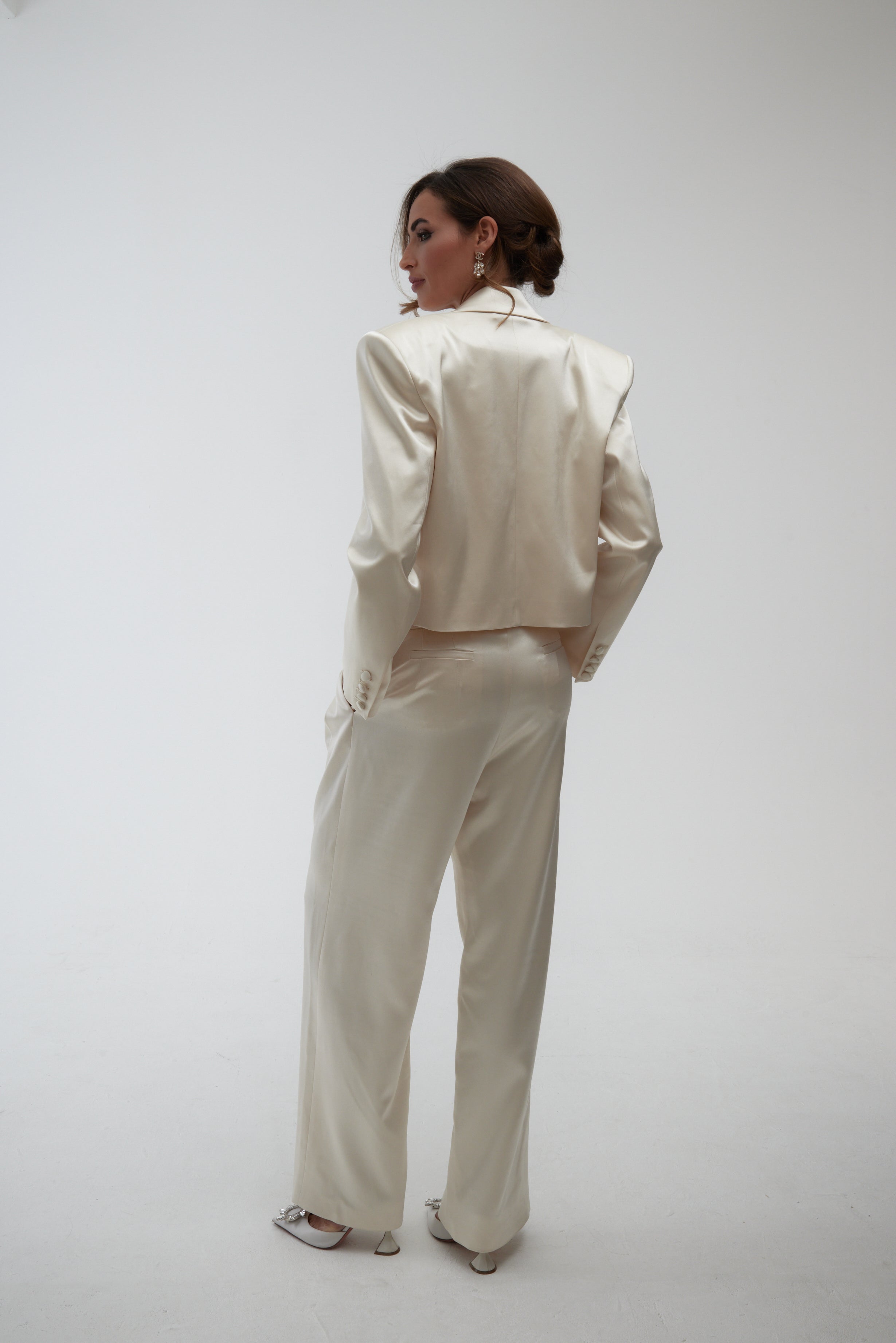 The Silk Blend Cream Blazer