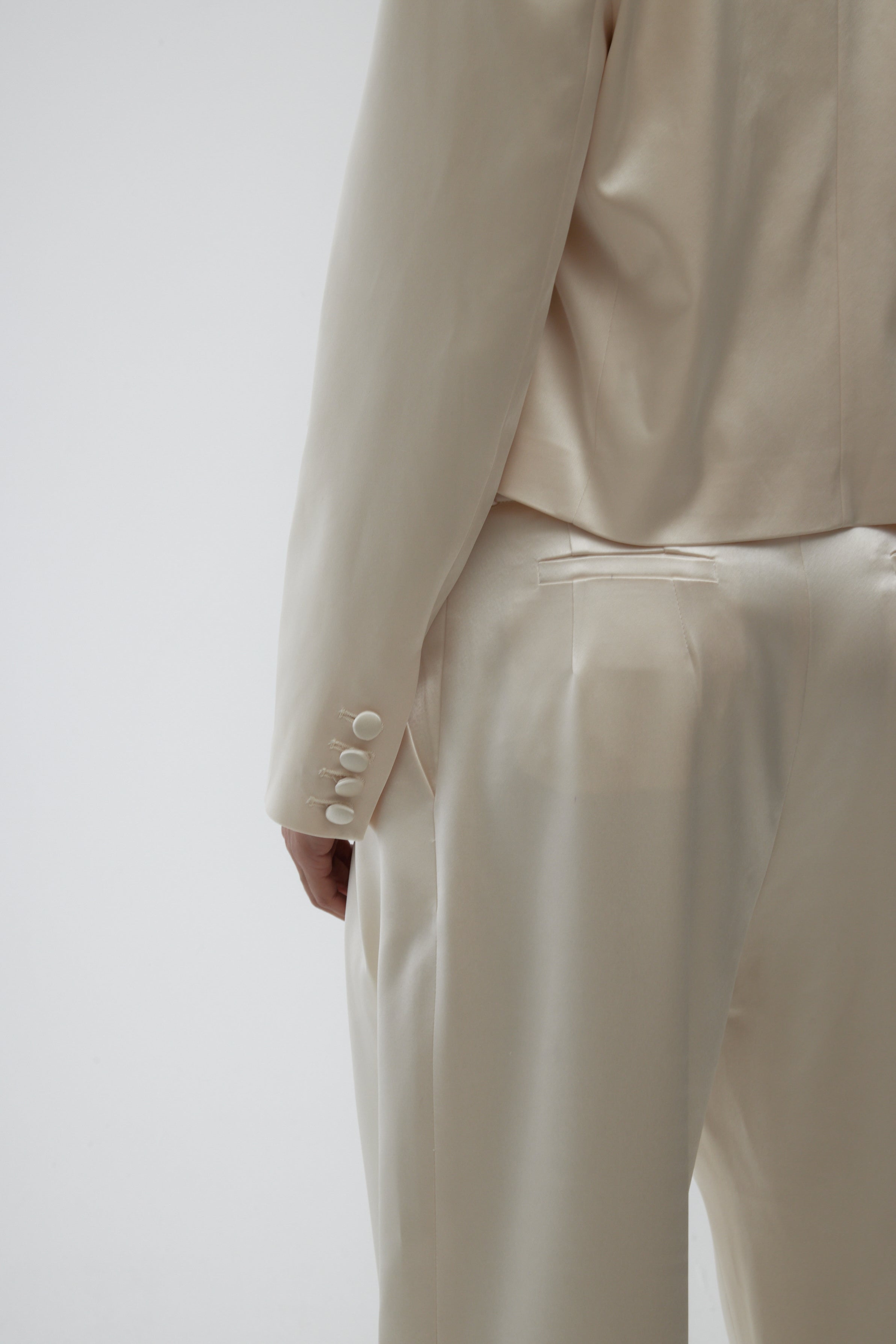 The Silk Blend Cream Blazer