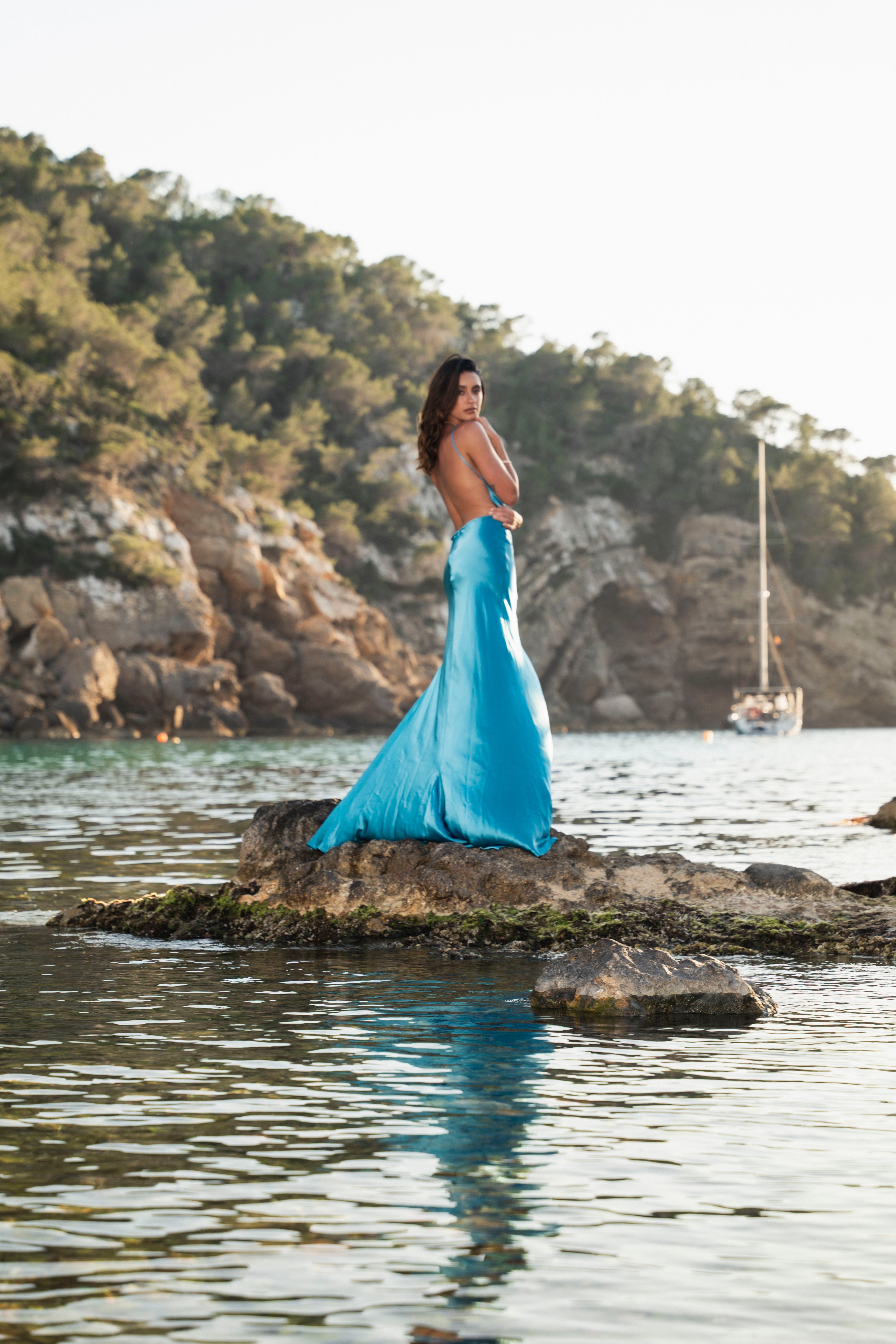 Backless Dress - Vivid Blue By Keara Backless Dress - Vivid Blue By Keara