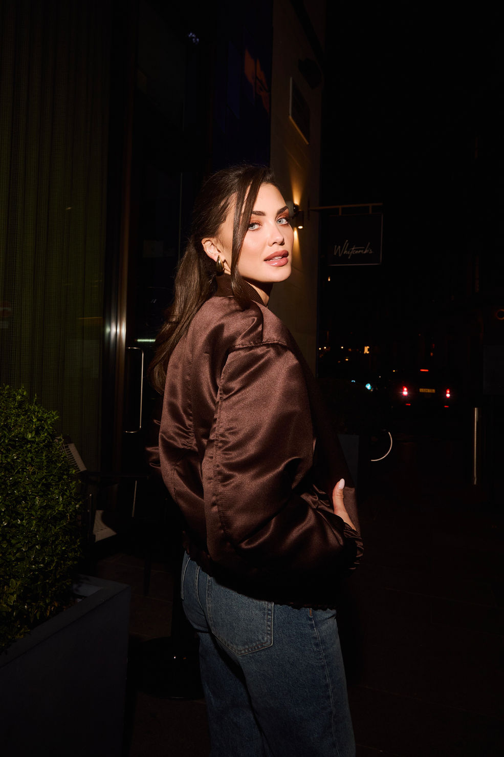 The Timeless Satin Bomber - Brown